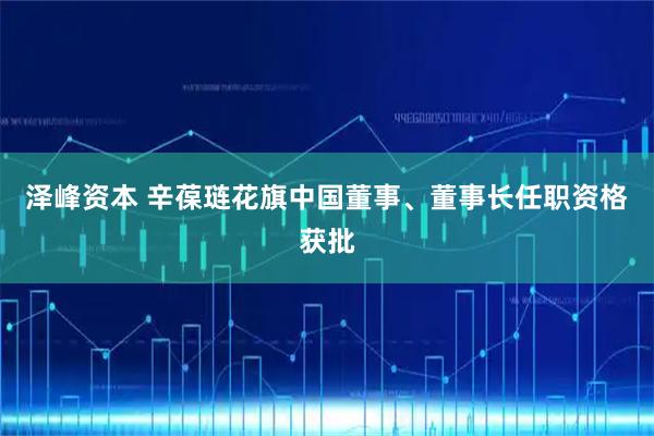 泽峰资本 辛葆琏花旗中国董事、董事长任职资格获批